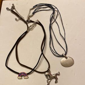 Lot of 3 necklaces 1 is Lia Sophia horse boho